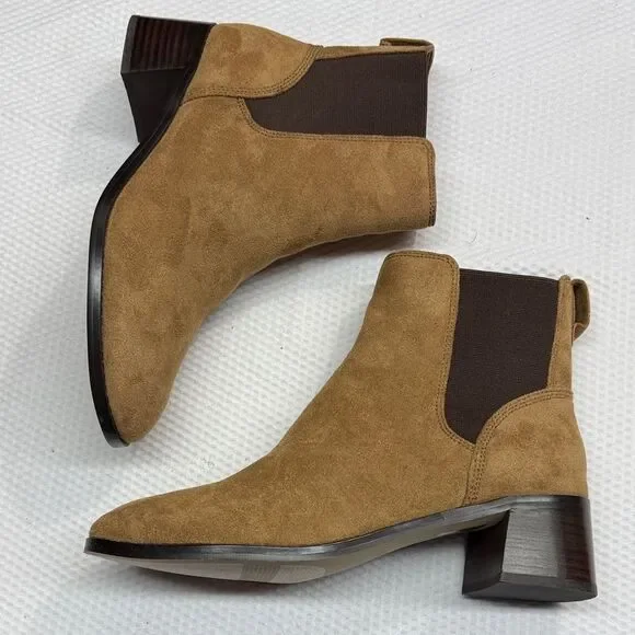 J. Crew Women's Brown Sueded Chelsea Ankle Booties 9.5 - Picture 7 of 13